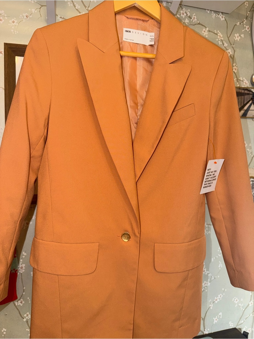 ASOS Tan Single-Button Tailored Blazer